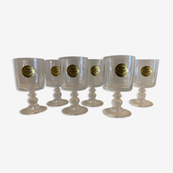 6 digestive glasses made of flanders crystal