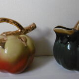 Ceramic pitchers from the 60s apple shape