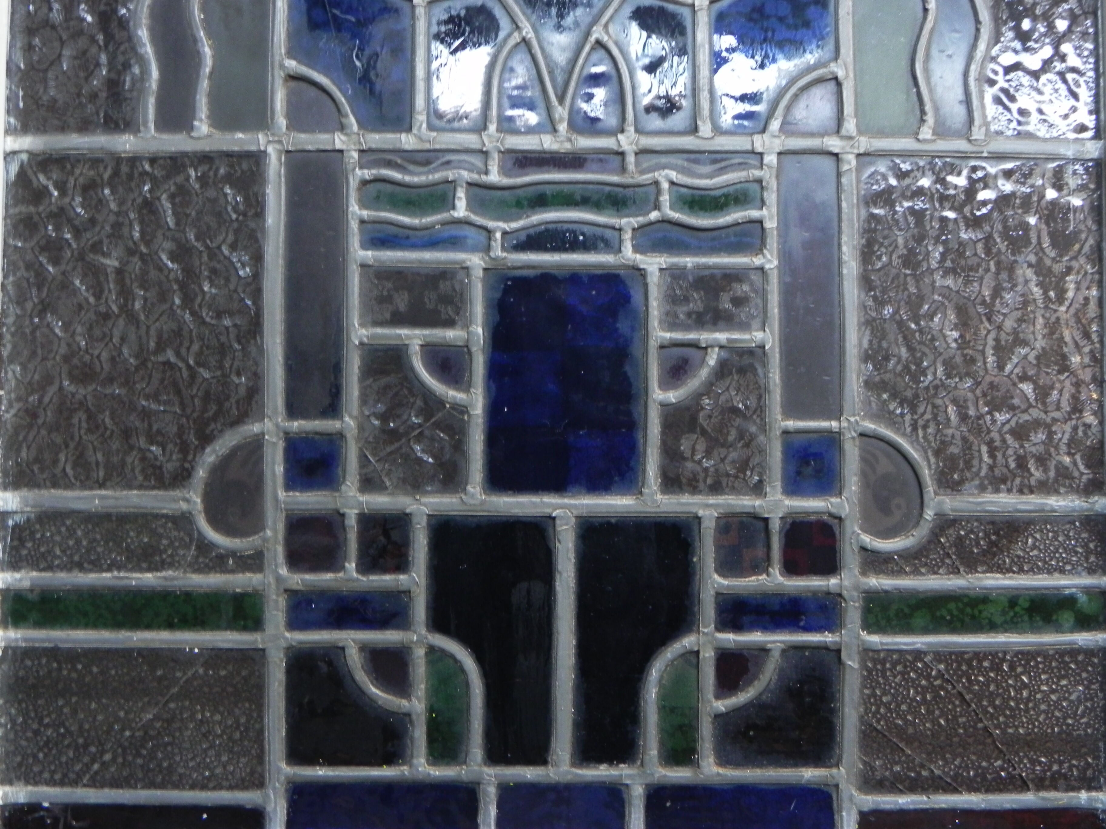 Porte intérieure avec vitrail art déco