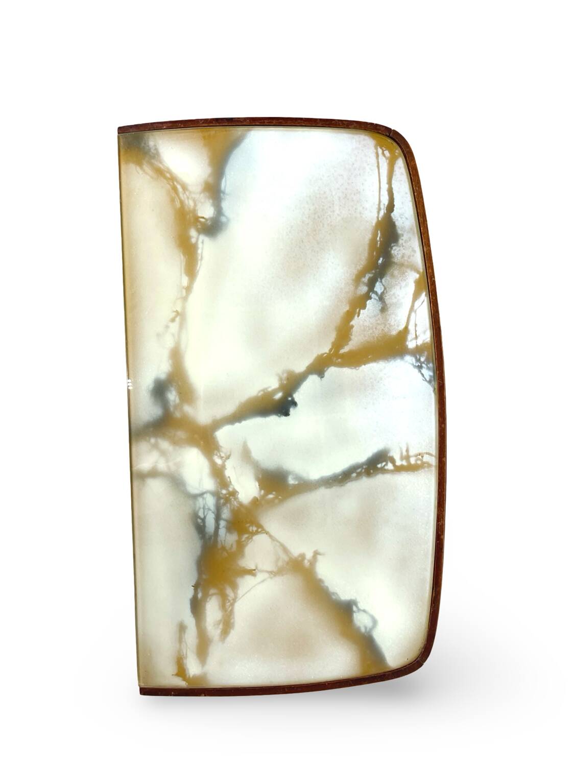 Tables de chevet plaquées en palissandre avec plateau en onyx vert