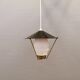 Danish hanging lamp from the 50-60s, made of brass, metal and with milky white glass shade.