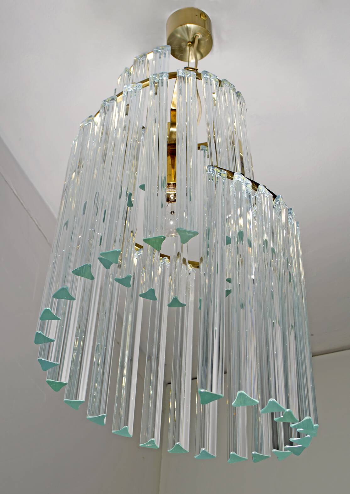 Pia Guidetti Crippa Mid-Century Modern Italian Murano Chandelier for Lumi