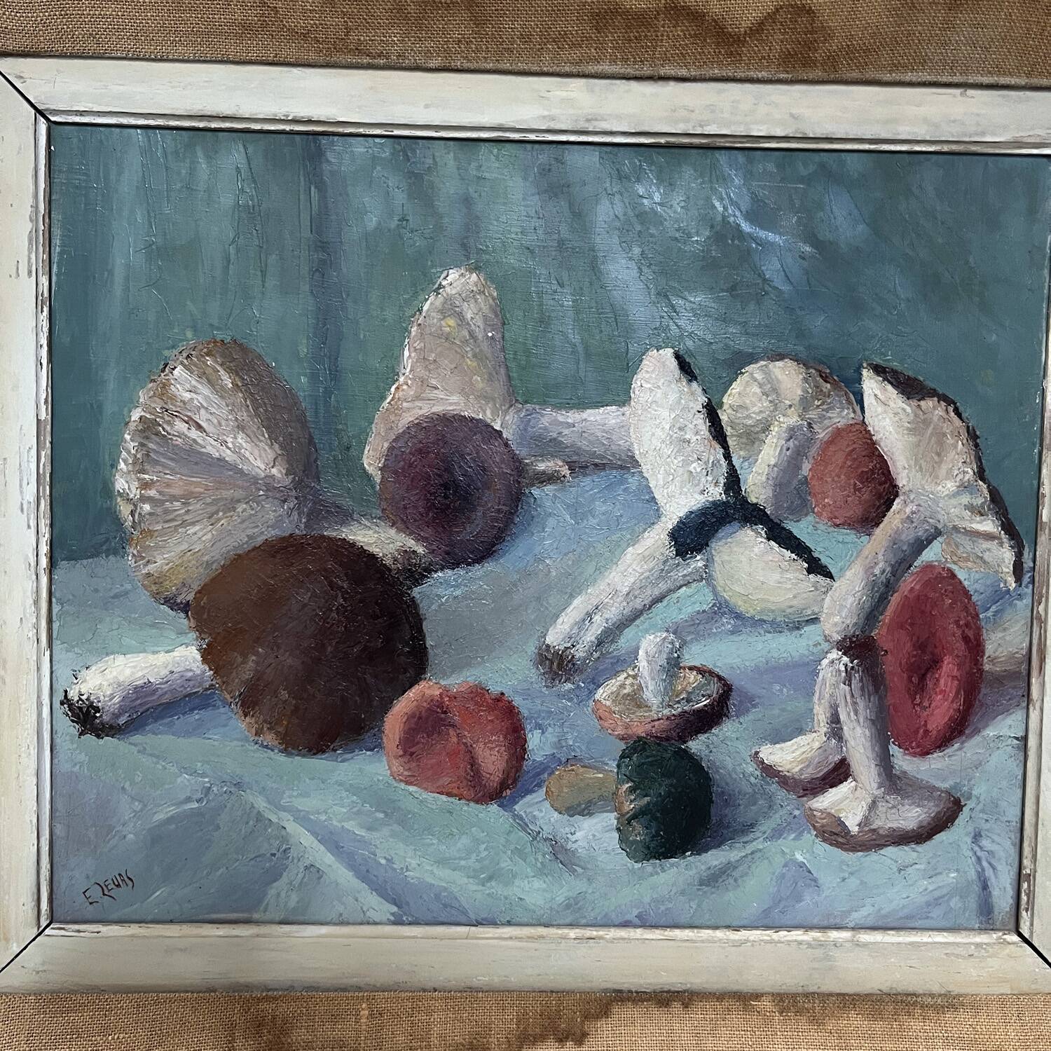 Tableau 30's "The Mushrooms" signed E.LEAS