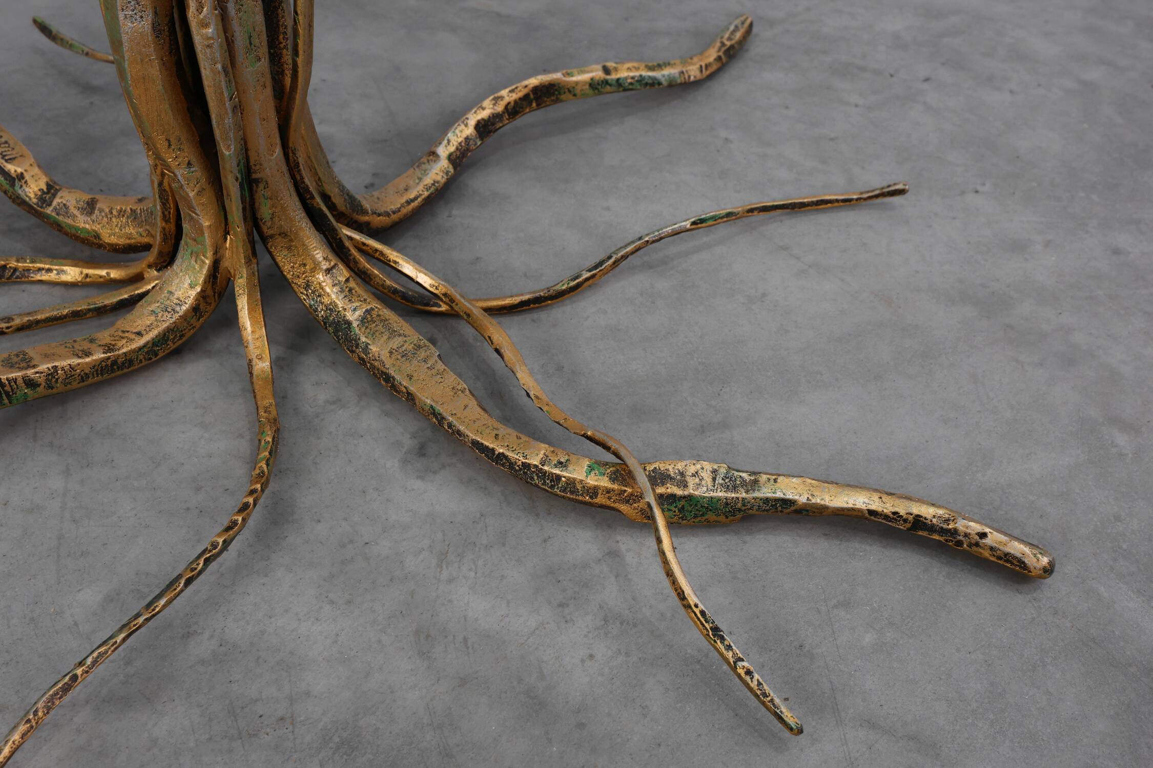 Mid-century forged metal coffee table by Salvino Marsura, Italy 1960s