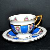 Maria collector's cup in blue and gold German porcelain.