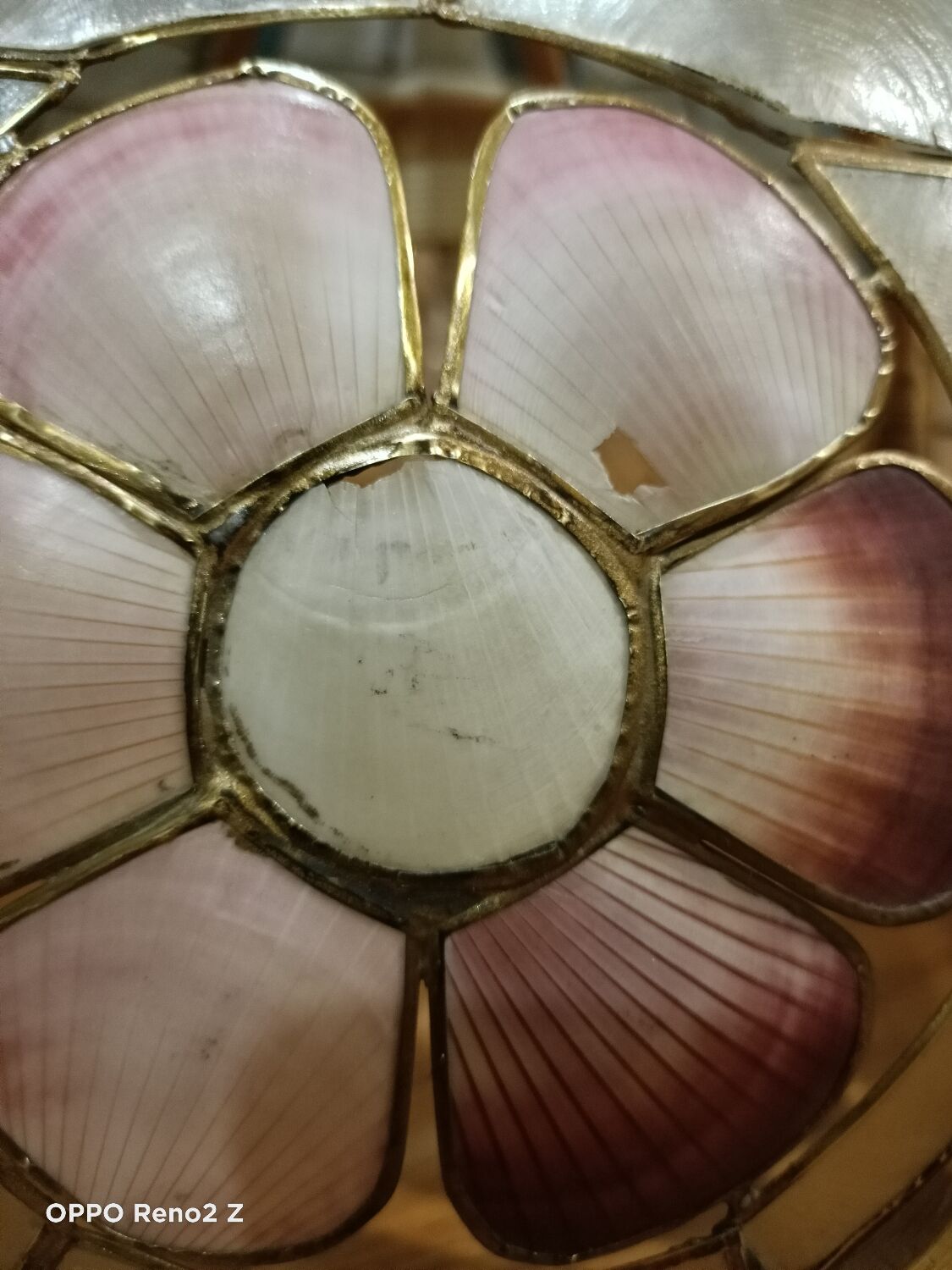 Suspension nacre et bambou