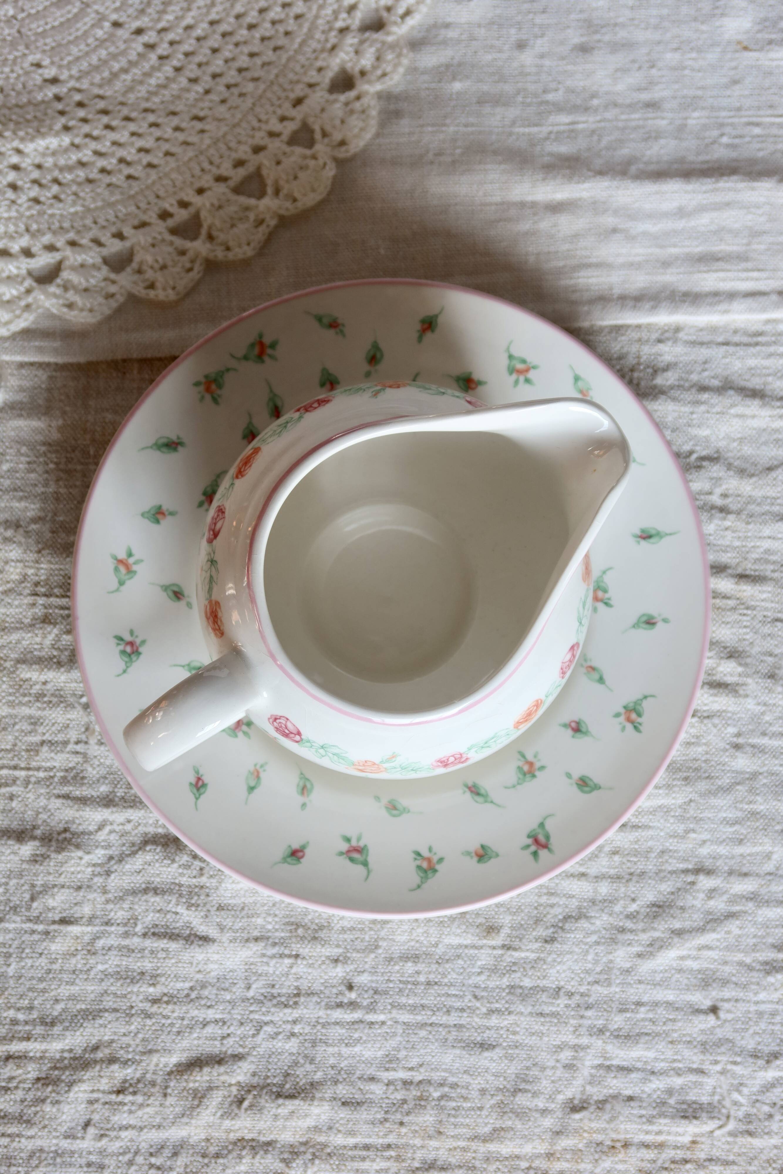 Pot à lait vintage en porcelaine anglaise Laura Ashley - Motif Rosebud