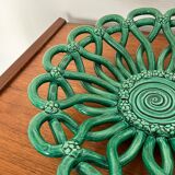 Vintage Vallauris ceramic braided fruit cup