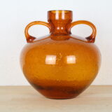 Biot's orange glass vase with orange coves
