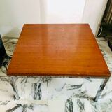 Modernist coffee table in chrome and solid wood - Bauhaus