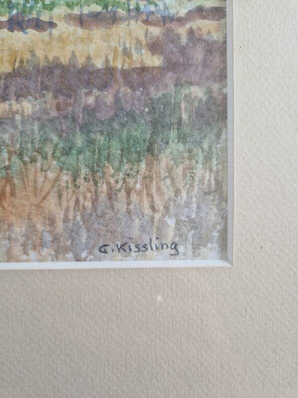 Gabriel Kissling (Born in 1915), Swiss artist - Watercolor on paper - "Forest landscape" - Signed