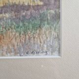 Gabriel Kissling (Born in 1915), Swiss artist - Watercolor on paper - "Forest landscape" - Signed