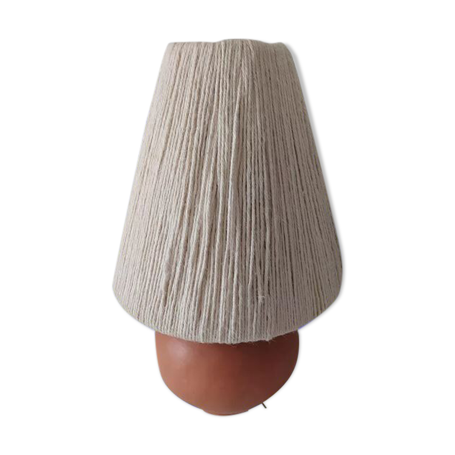 Terracotta lamp lampshade white jute