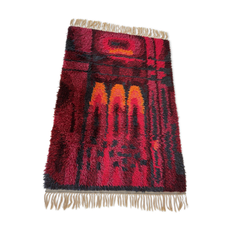 Tapis abstrait rya rug carpet, suède, années 1960