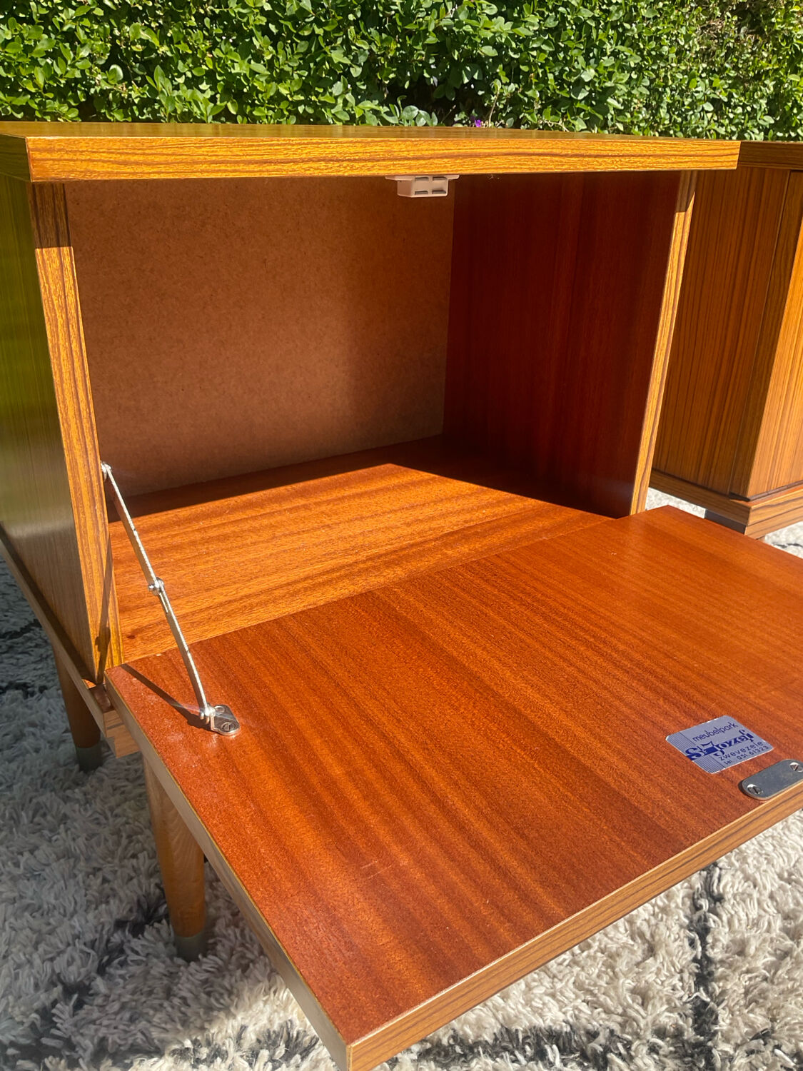 Vintage teak bedside tables from the 1970s.