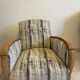 Fauteuil Art Déco en tissu vert