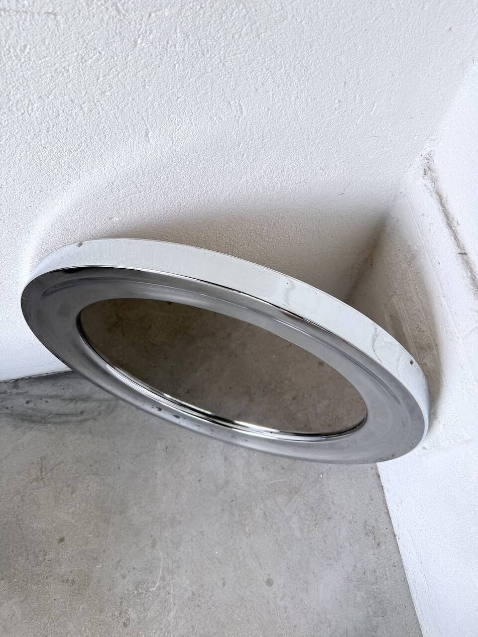 Miroir rond chrome Italie 1960