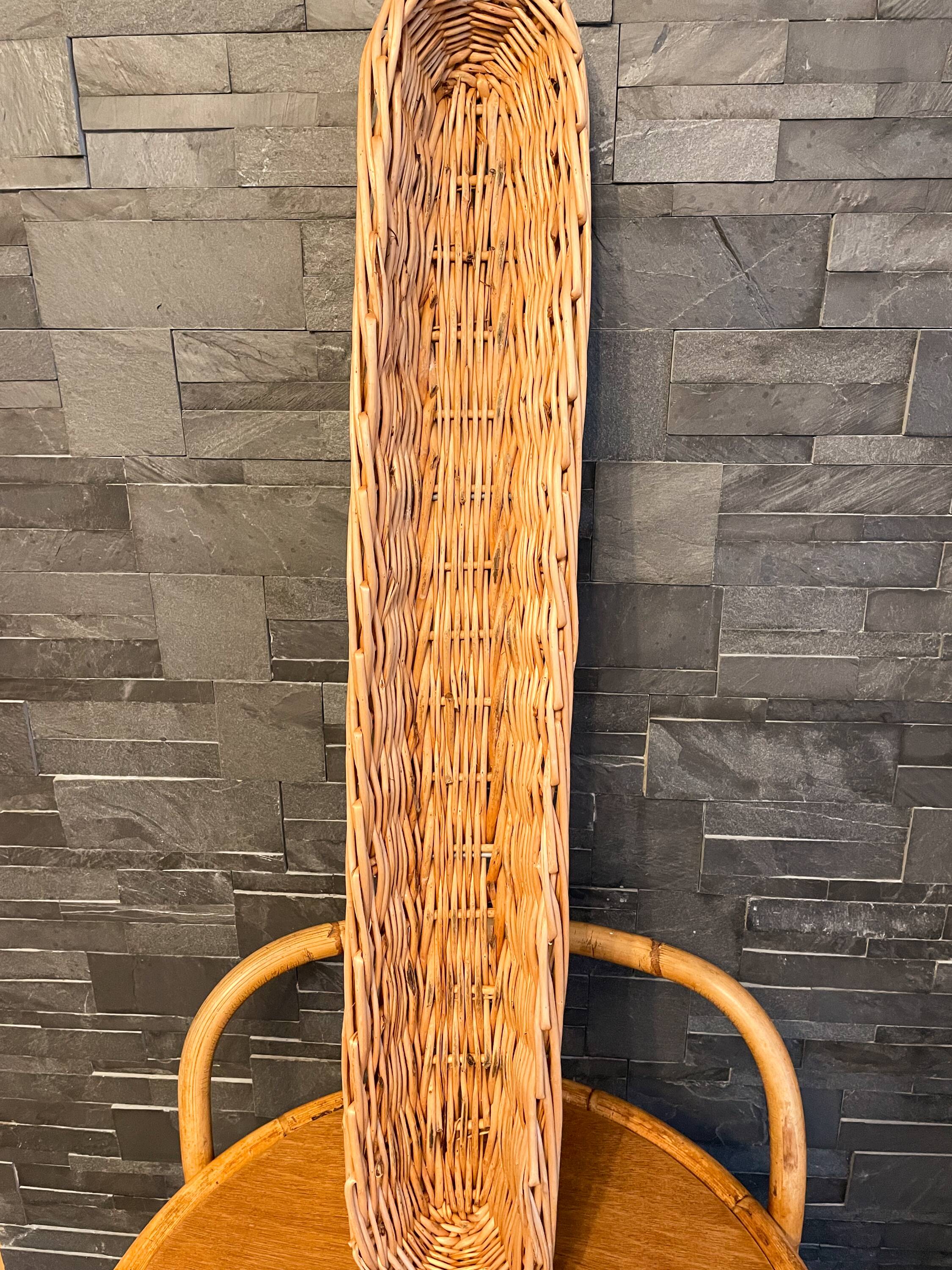 Antique wicker baker's basket - 84cm