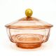 Art Deco bonbonniere, rosalin crystal, Moser, Czechoslovakia, 1930s