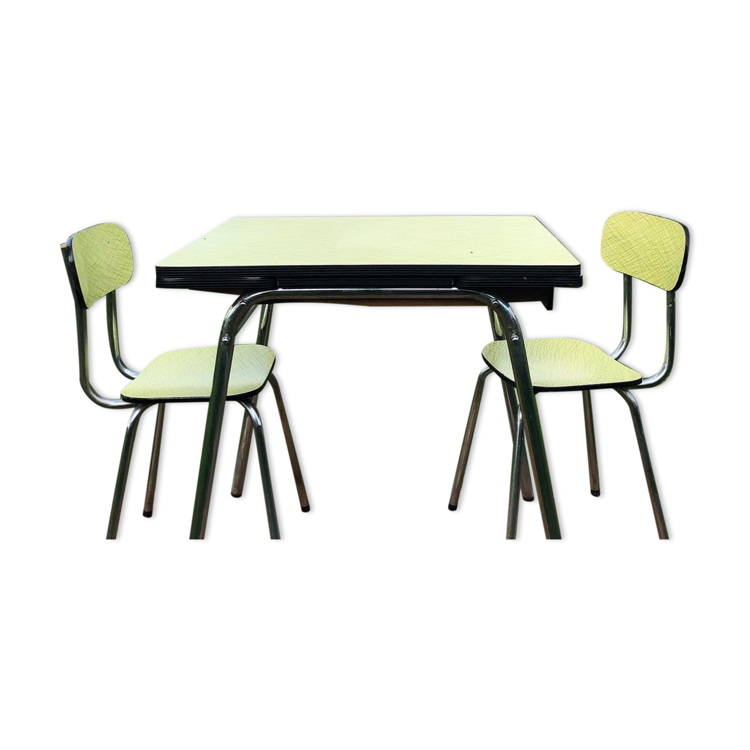 Yellow Formica table and chairs