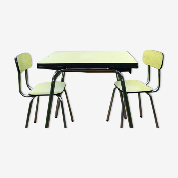 Table et chaises formica jaune