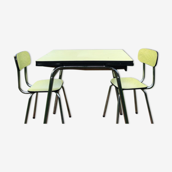 Yellow Formica table and chairs
