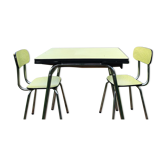 Yellow Formica table and chairs