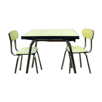 Yellow Formica table and chairs