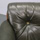 Fauteuil en cuir vert des années 70, Tchécoslovaquie.