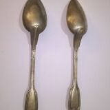 2 vintage christofle fillet pointed entremet spoons 14.5 cm silver metal