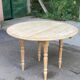 Interior's extendable round dining table with shutters, renovated in solid wood, 15