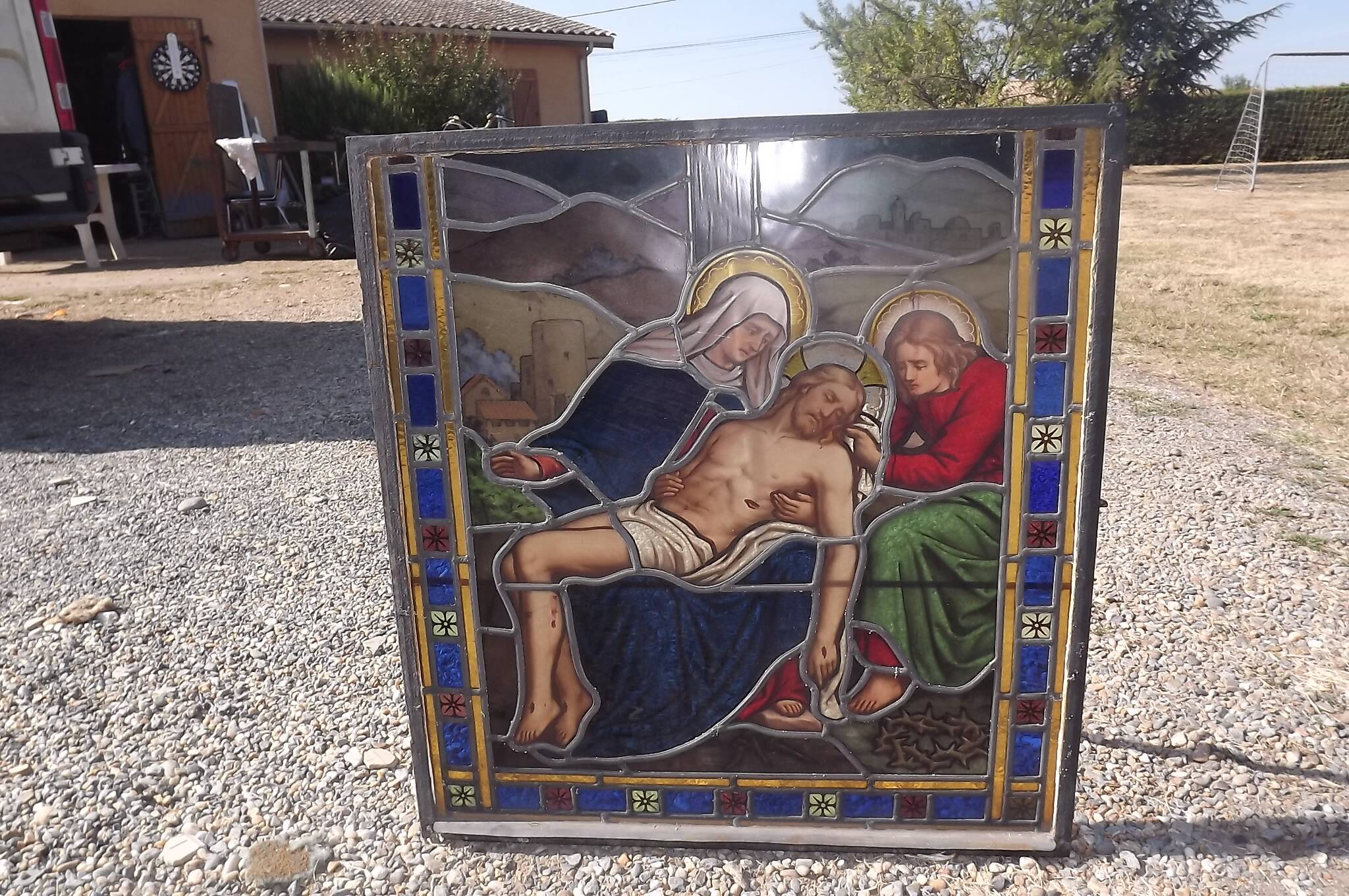 19th century stained glass window “Jesus”