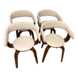 Harold white chair with armrests