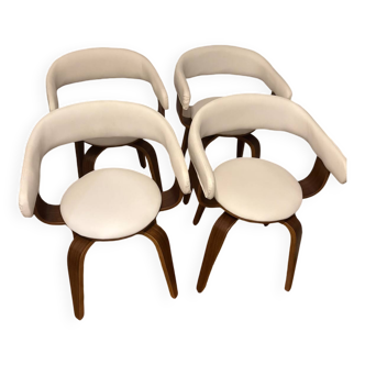 Chaise blanche Harold avec accoudoirs