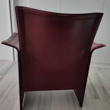 Bordeaux leather armchair by Tito Agnoli for Matteo Grassi, Italy