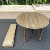 Large Louis Philippe extendable round dining table renovated 230cm