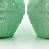 2 vases Art Déco en opaline verte • Circa 1920/30