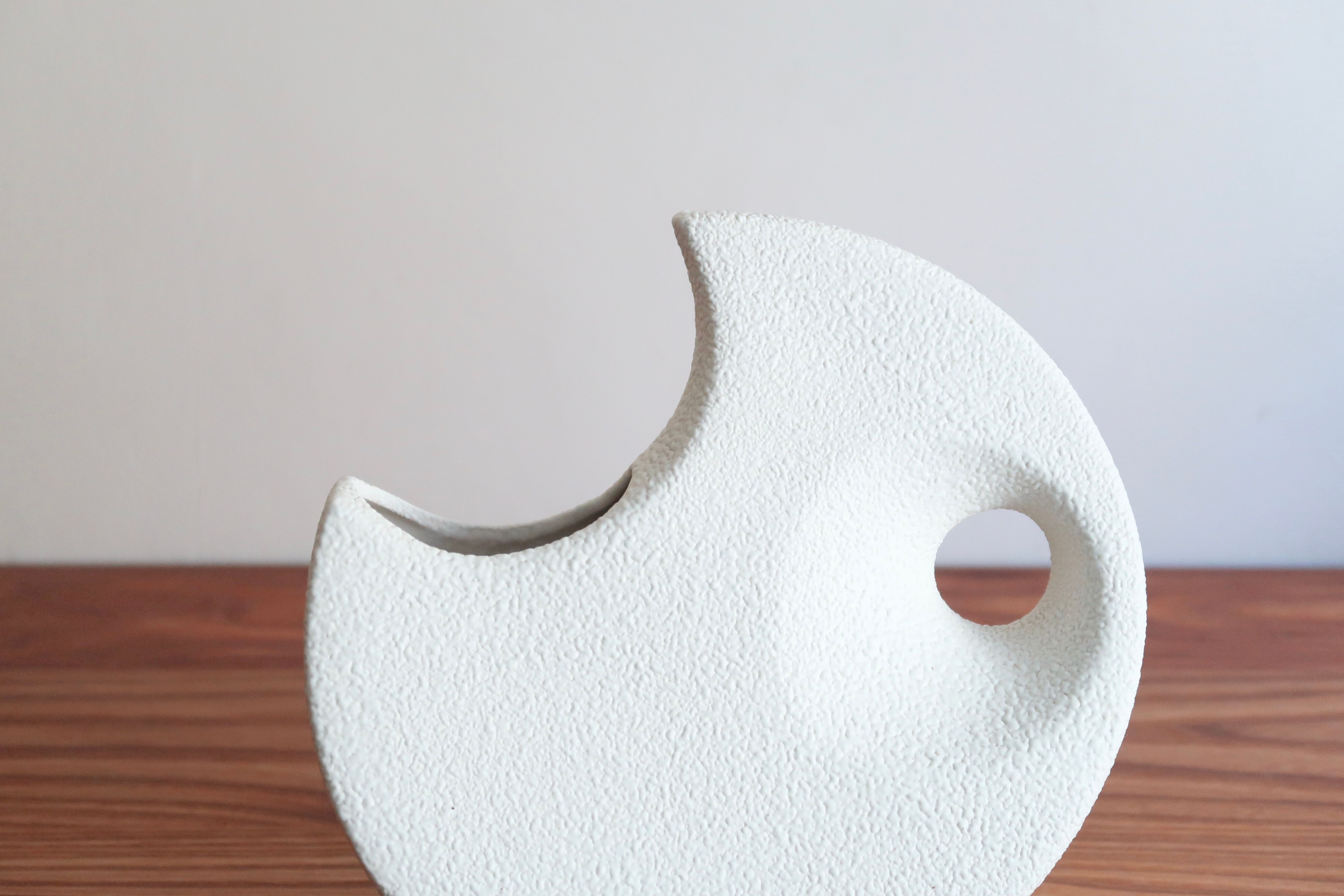 White ceramic vase by Roberto Rigon, Bertoncello, 60s