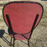 2 vintage chairs, metal and skaï