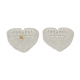 Lot of 2 crystal ashtrays transparent heart shape