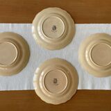4 assiettes plates anciennes en faïence de Longchamp