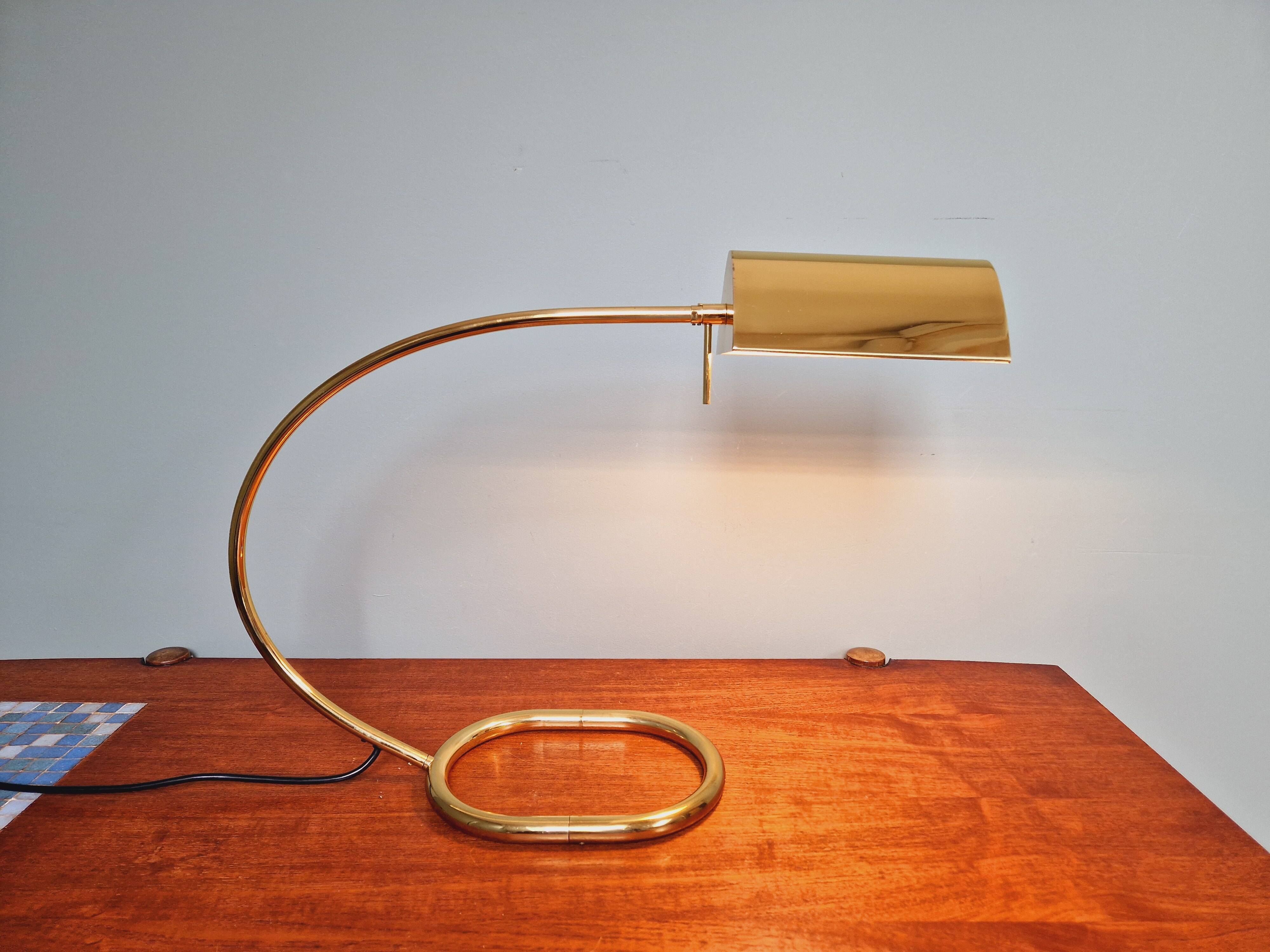 Grande lampe de bureau en laiton, Cosack Leuchten, années 70