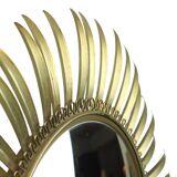Mid Century Copper Plated Metal Sun Mirror Deknudt Convex 54cm