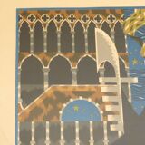 Lithograph Venezia signed J.Picart Le Doux 78cm x 57cm