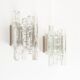 Pair of large 'ice glass' wall lamps by Kalmar, Austria 1960's