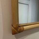 70s rattan mirror