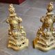 19th century gilded bronze andirons