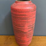 Large ceramic red vase by Scheurich Germany model 517-45