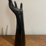 Black ceramic hand sculpture