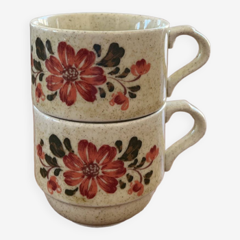 Cina cup made in Italy burgundy flowers